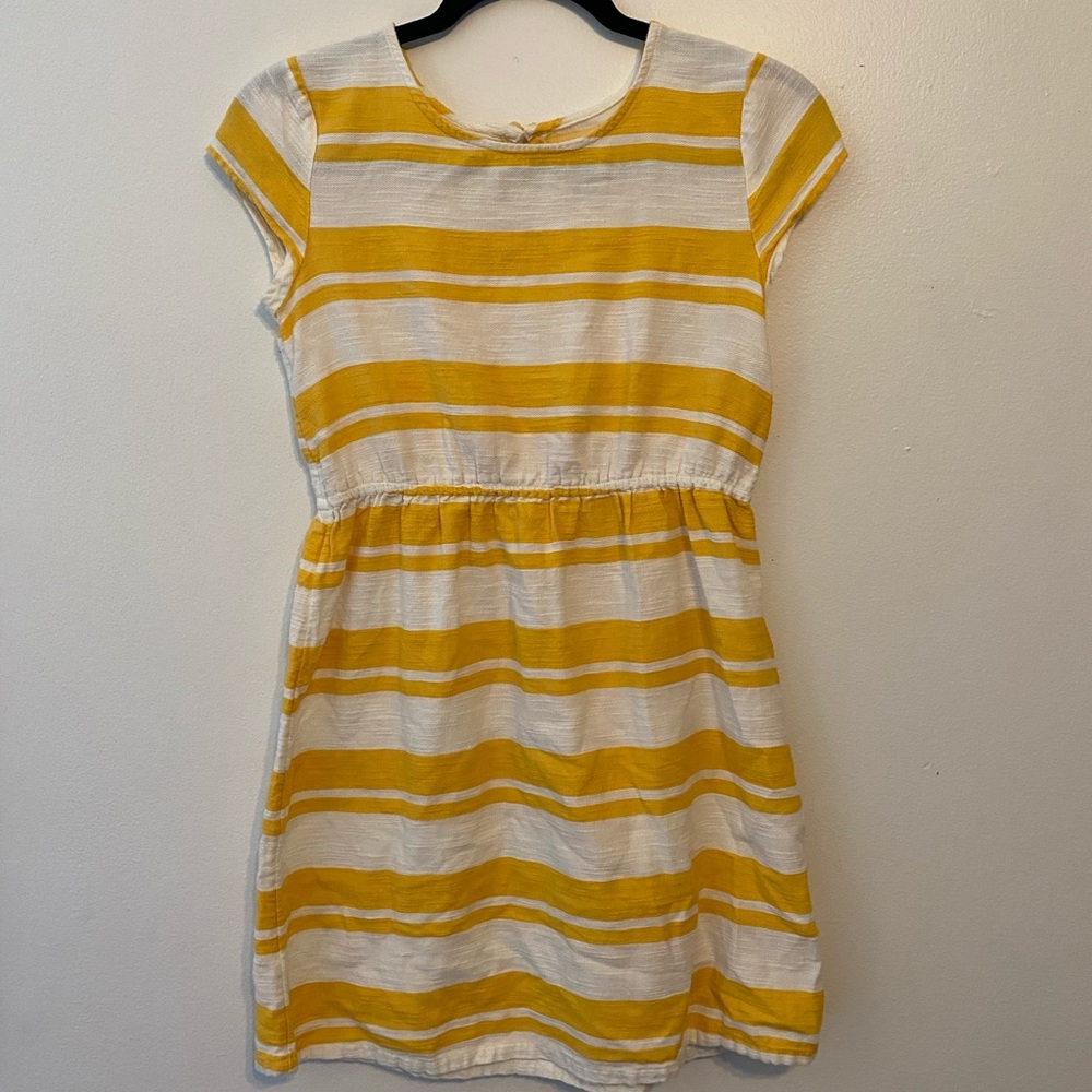 Yellow and white striped dress